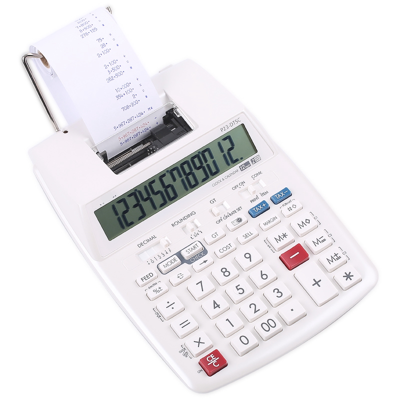 Commercial Printing Calculator - Bateria komputerowa lub zasilanie sieciowe P23-DTSC